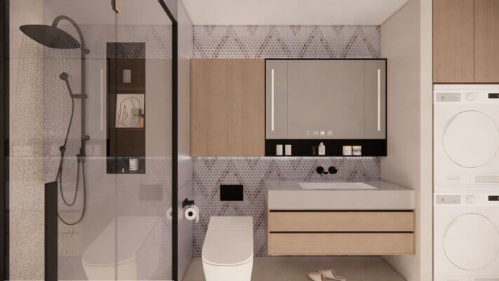 gạch mosaic marble ốp nhà vệ sinh